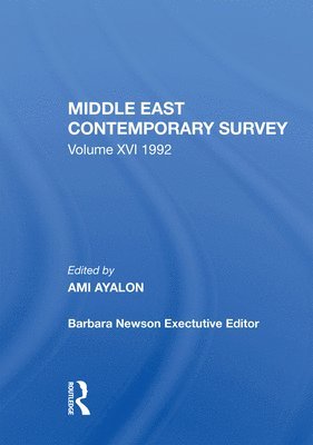 Middle East Contemporary Survey, Volume Xvi, 1992 1