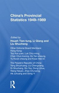 bokomslag China's Provincial Statistics, 1949-1989