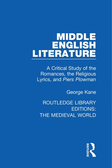 George Kane - Middle English Literature, Häftad