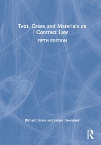 bokomslag Text, Cases and Materials on Contract Law