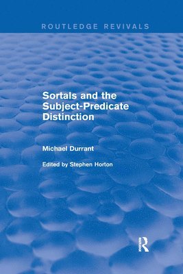 Sortals and the Subject-predicate Distinction (2001) 1