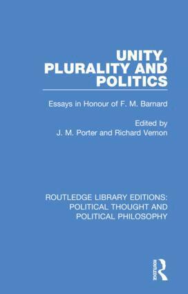 J. M. Porter, Richard Vernon - Unity, Plurality and Politics, Häftad