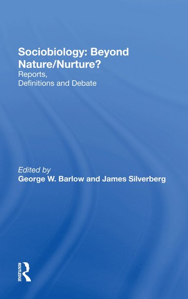 bokomslag Sociobiology: Beyond Nature/nurture?