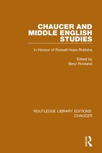 bokomslag Chaucer and Middle English Studies