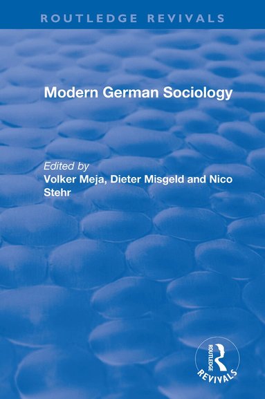 Volker Meja, Dieter Misgeld, Nico Stehr - Modern German Sociology, Häftad