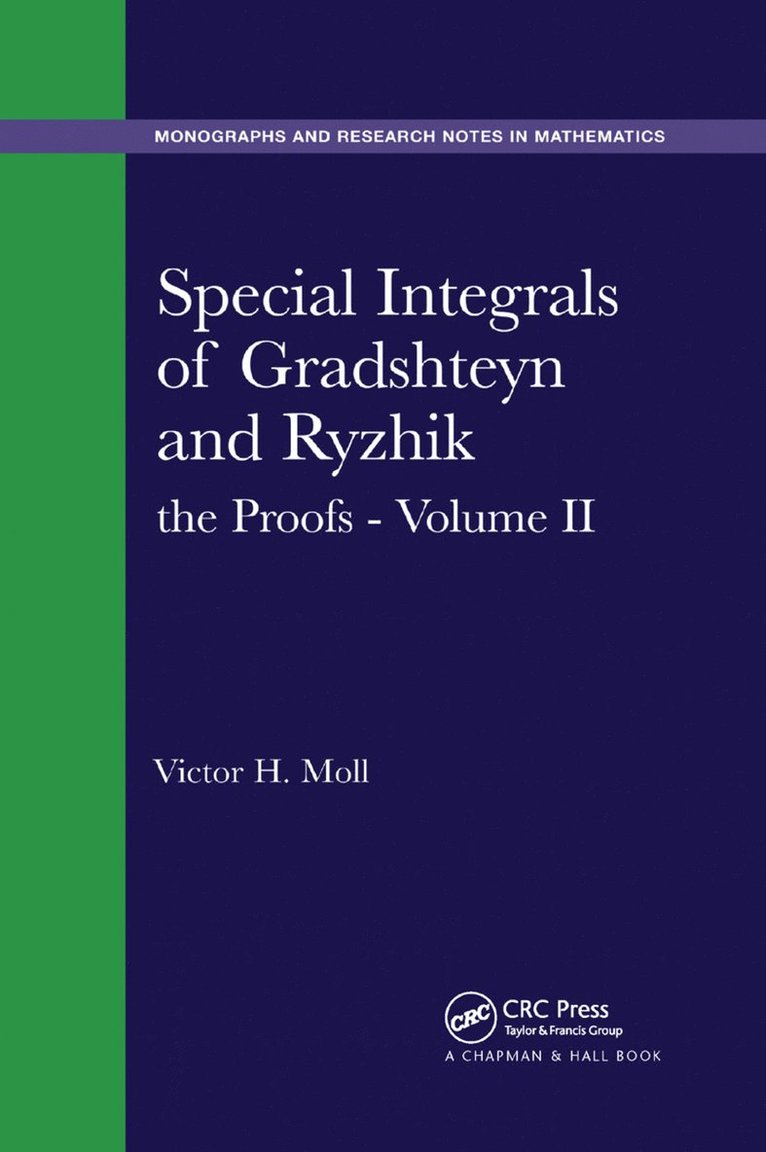 Victor H. Moll - Special Integrals of Gradshteyn and Ryzhik, Häftad