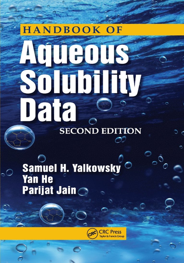 Samuel H. Yalkowsky, Yan He, Parijat Jain - Handbook of Aqueous Solubility Data, Häftad