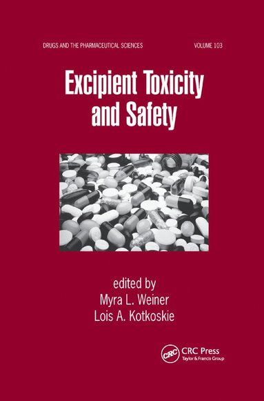 bokomslag Excipient Toxicity and Safety