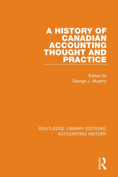 bokomslag History of Canadian Accounting Thought and Practice