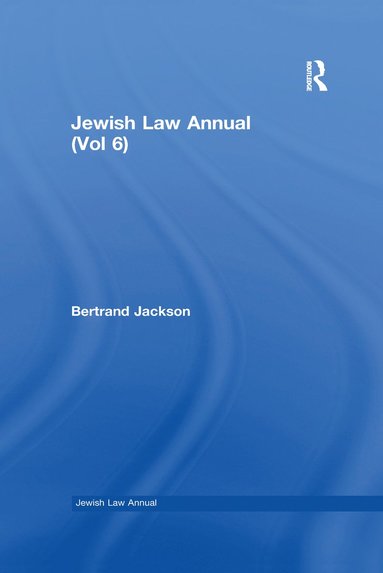 bokomslag Jewish Law Annual (Vol 6)