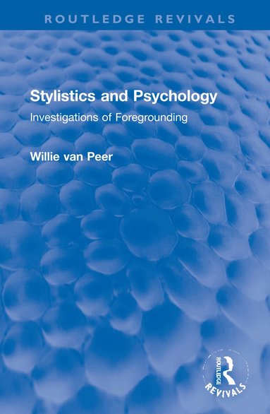 Willie Van Peer - Stylistics and Psychology, Inbunden