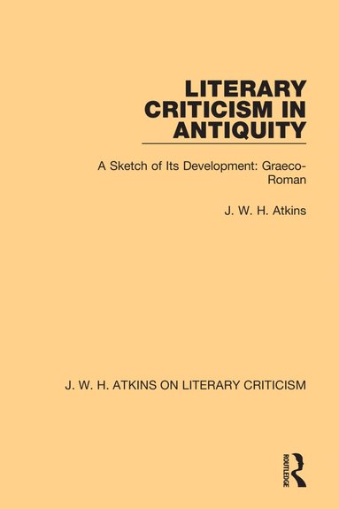 bokomslag Literary Criticism in Antiquity