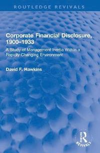 bokomslag Corporate Financial Disclosure, 1900-1933