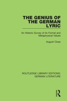 August Closs - Genius of the German Lyric, Häftad