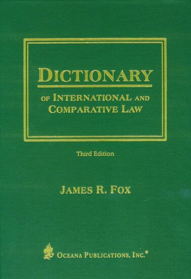 James Fox - Dictionary of International and Comparative Law, Inbunden