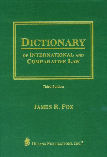 bokomslag Dictionary of International and Comparative Law