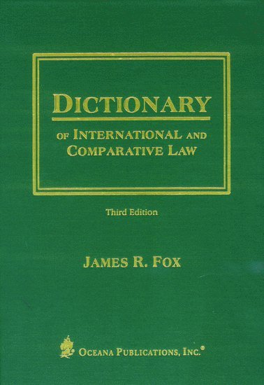 bokomslag Dictionary of International and Comparative Law