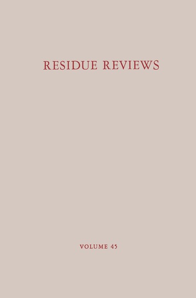Francis A. Gunther, Jane Davies Gunther - Residue Reviews, Häftad