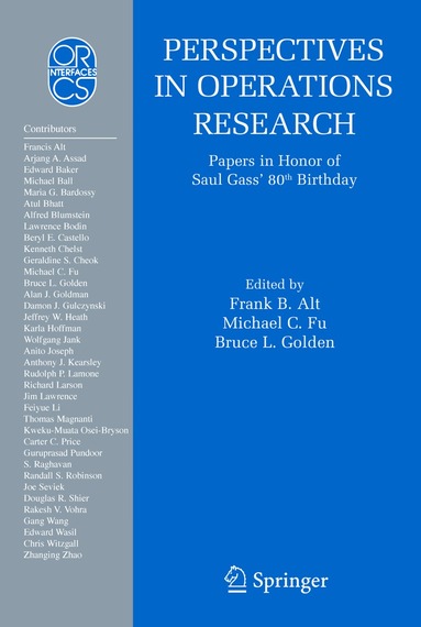 Frank B. Alt, Michael C. Fu, Bruce L. Golden - Perspectives in Operations Research, Inbunden