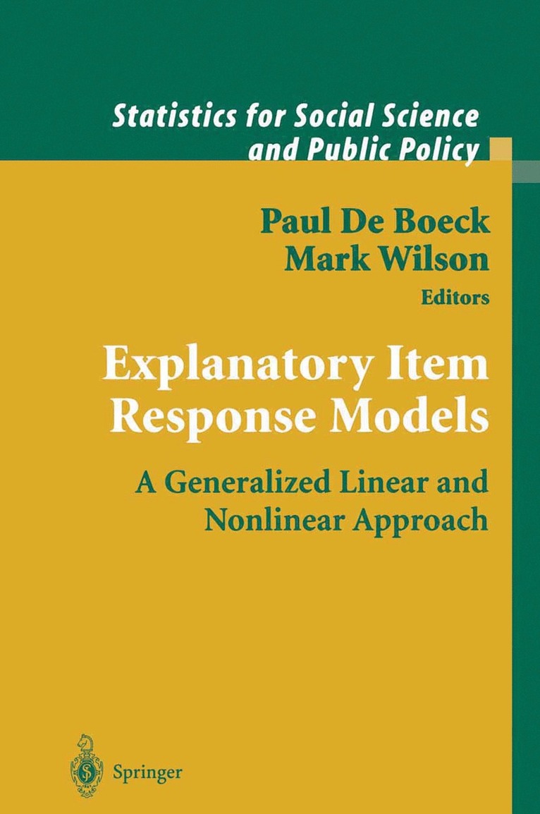 Paul de Boeck, Mark Wilson - Explanatory Item Response Models, Inbunden