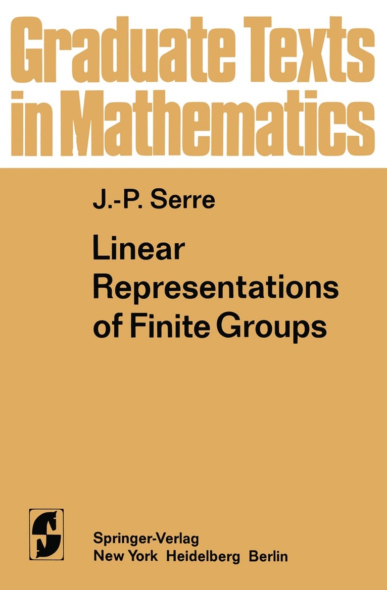 Linear Representations of Finite Groups 1