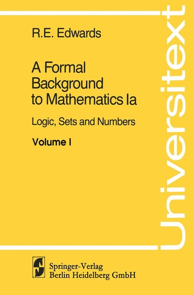 R. E. Edwards - Formal Background to Mathematics, Häftad