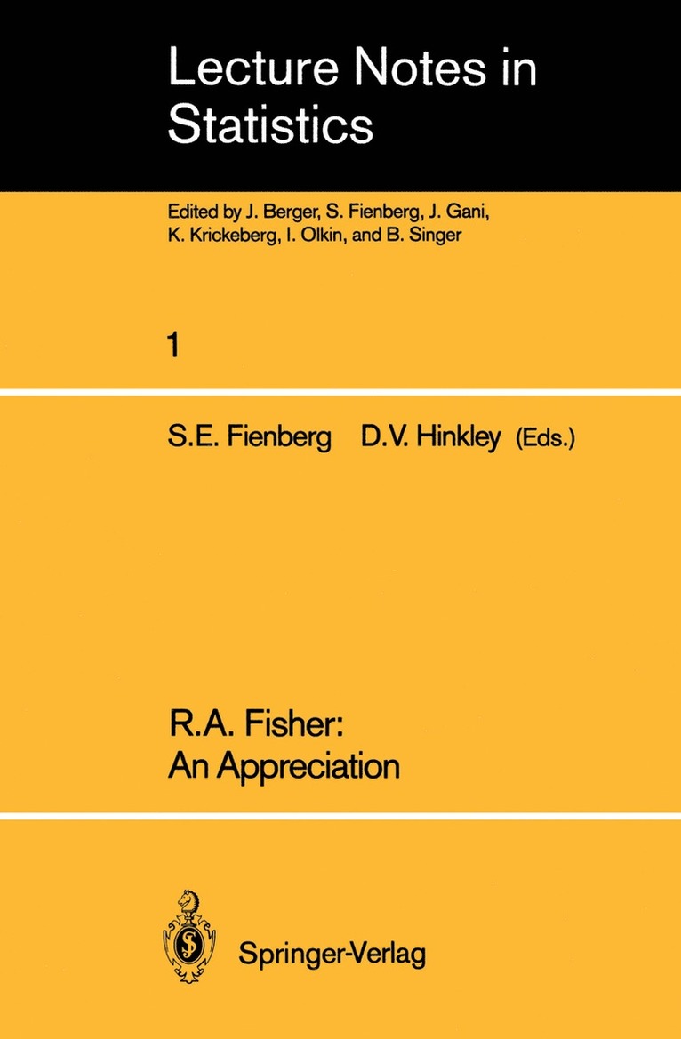 Stephen E. Fienberg, David V. Hinkley - R.A. Fisher: An Appreciation, Häftad