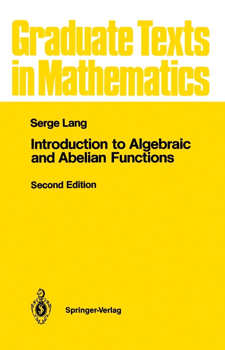 Introduction to Algebraic and Abelian Functions 1