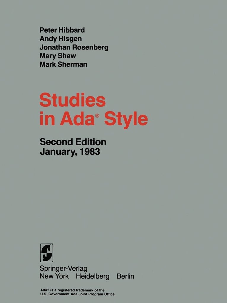 Studies in Ada Style 1