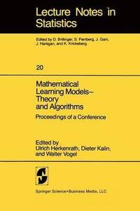 bokomslag Mathematical Learning Models  Theory and Algorithms