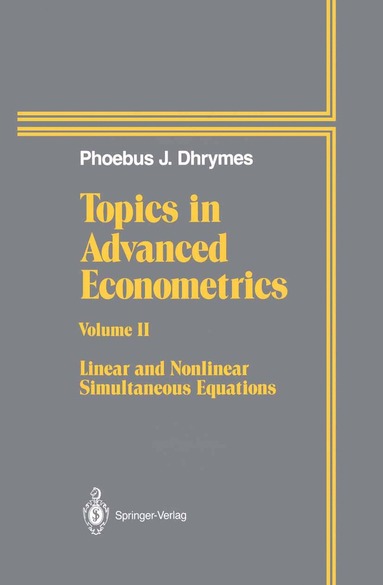 bokomslag Topics In Advanced Econometrics