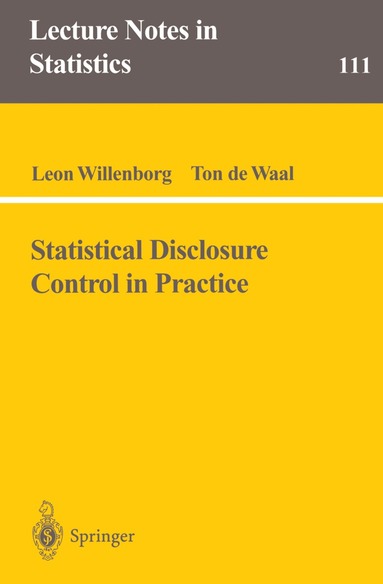 Leon Willenborg, Ton de Waal - Statistical Disclosure Control in Practice, Häftad