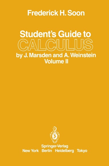 bokomslag Student's Guide to Calculus by J. Marsden and A. Weinstein