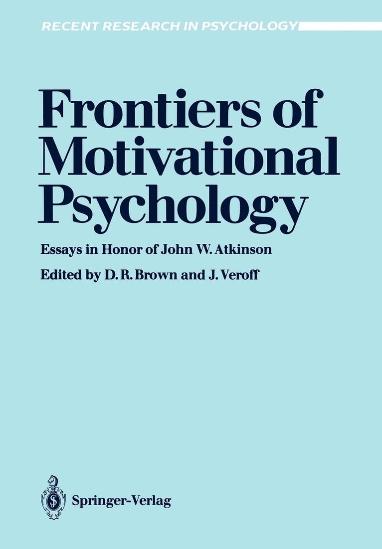 Frontiers of Motivational Psychology 1