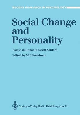 M. B. Ed Freedman, Mervin B. Freedman - Social Change and Personality, Häftad