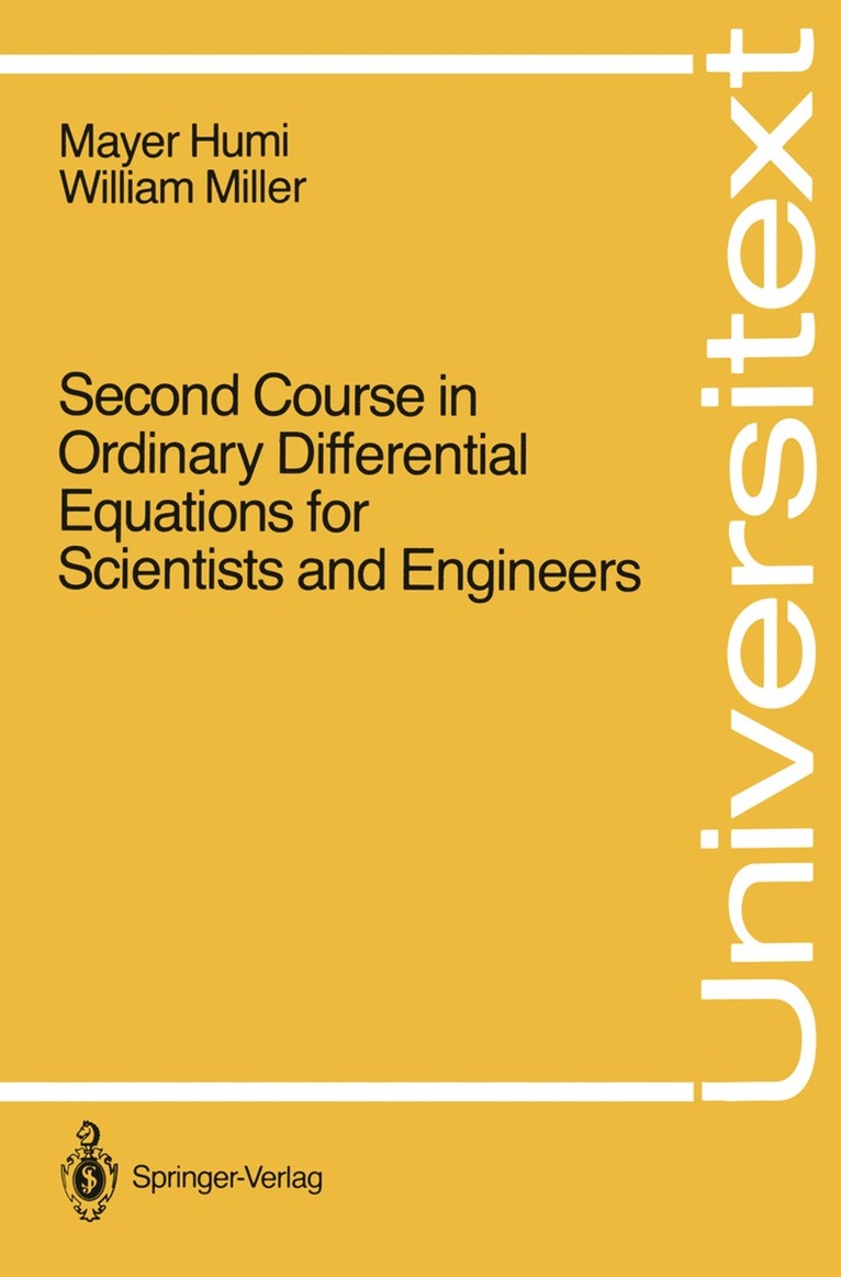 Second Course in Ordinary Differential Equations for Scientists and Engineers 1