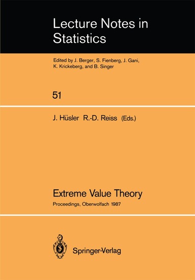 Jürg Hüsler, Rolf-Dieter Reiss - Extreme Value Theory, Häftad