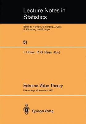 Jürg Hüsler, Rolf-Dieter Reiss - Extreme Value Theory, Häftad