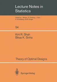 bokomslag Theory of Optimal Designs
