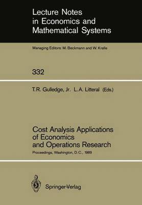 Cost Analysis Applications of Economics and Operations Research 1