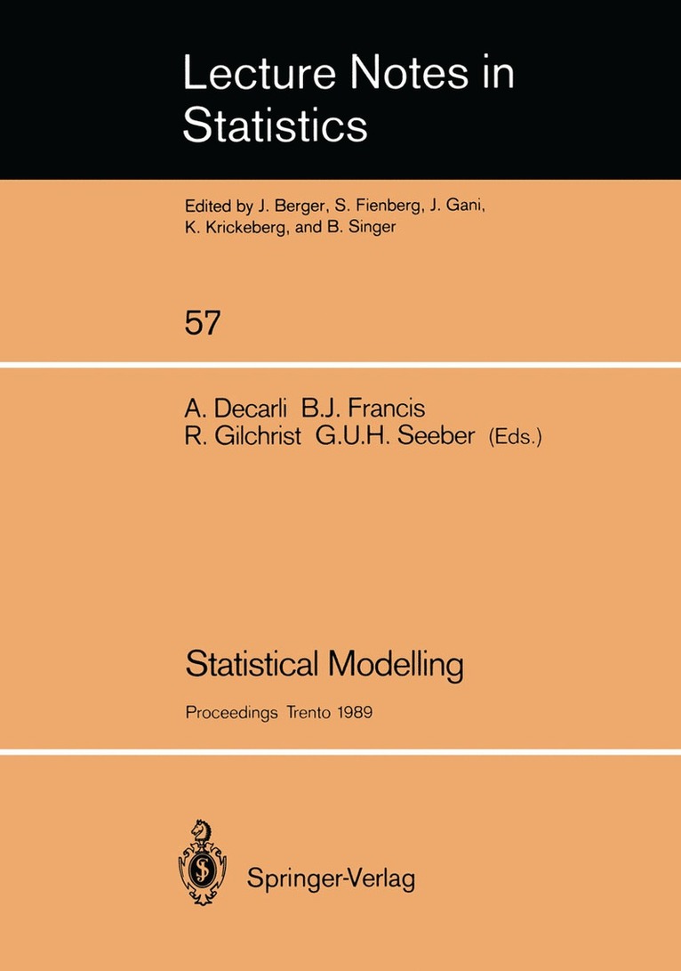 Adriano Decarli, Brian J. Francis, Robert Gilchrist, Gilg U.H. Seeber, Gilg U. H. Seeber - Statistical Modelling, Häftad