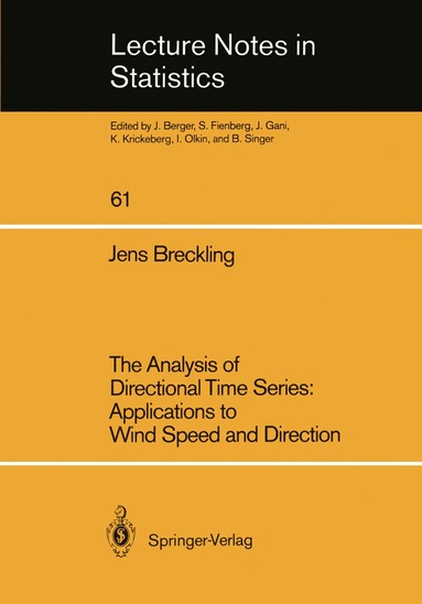 bokomslag Analysis of Directional Time Series: Applications to Wind Speed and Direction