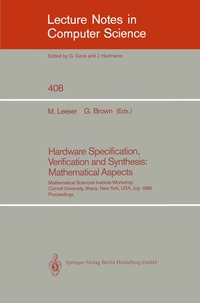 bokomslag Hardware Specification, Verification and Synthesis: Mathematical Aspects