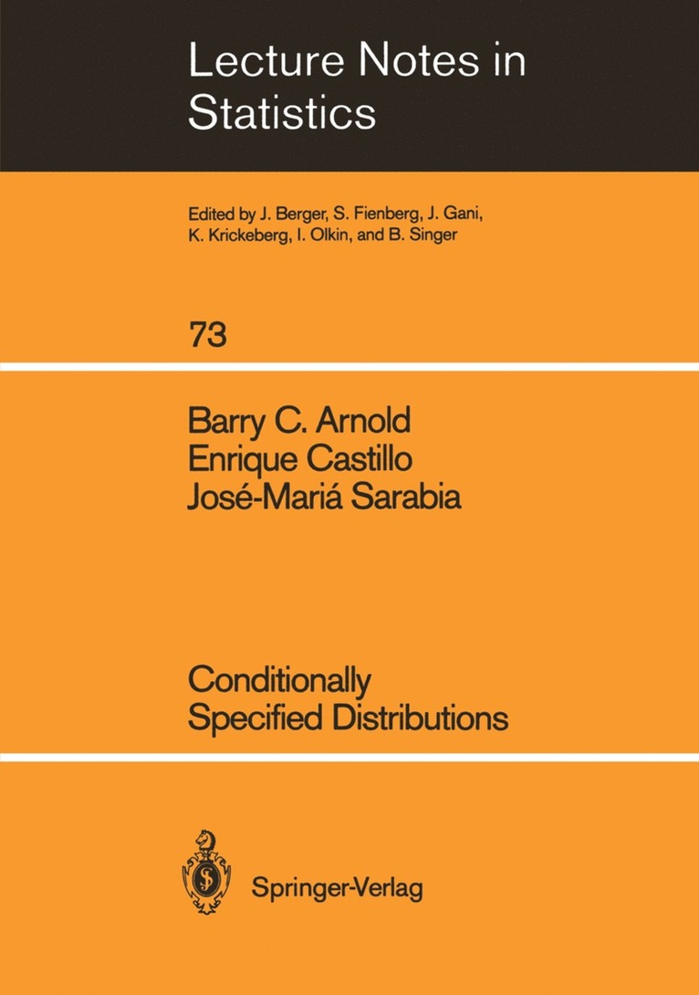 Conditionally Specified Distributions 1