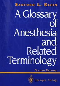 bokomslag Glossary of Anesthesia and Related Terminology