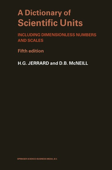 H. G. Jerrard - Dictionary of Scientific Units, Häftad