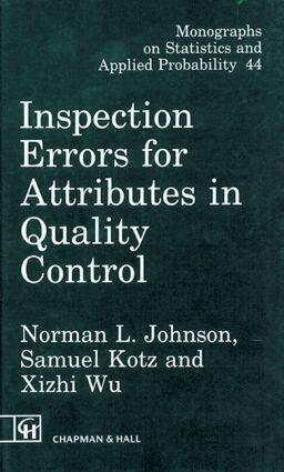 Norman L. Johnson, Samuel Kotz, Xi-Zhi Wu - Inspection Errors for Attributes in Quality Control, Inbunden