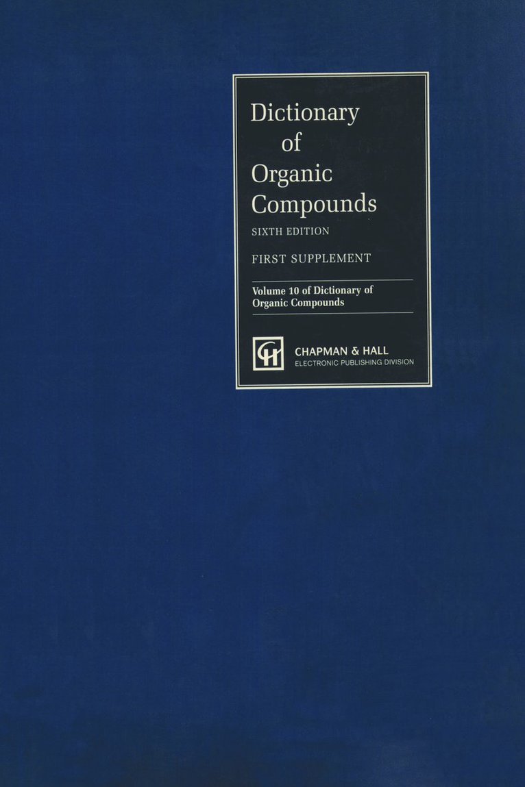 Dictionary of Organic Compounds, Sixth Edition, Supplement 1