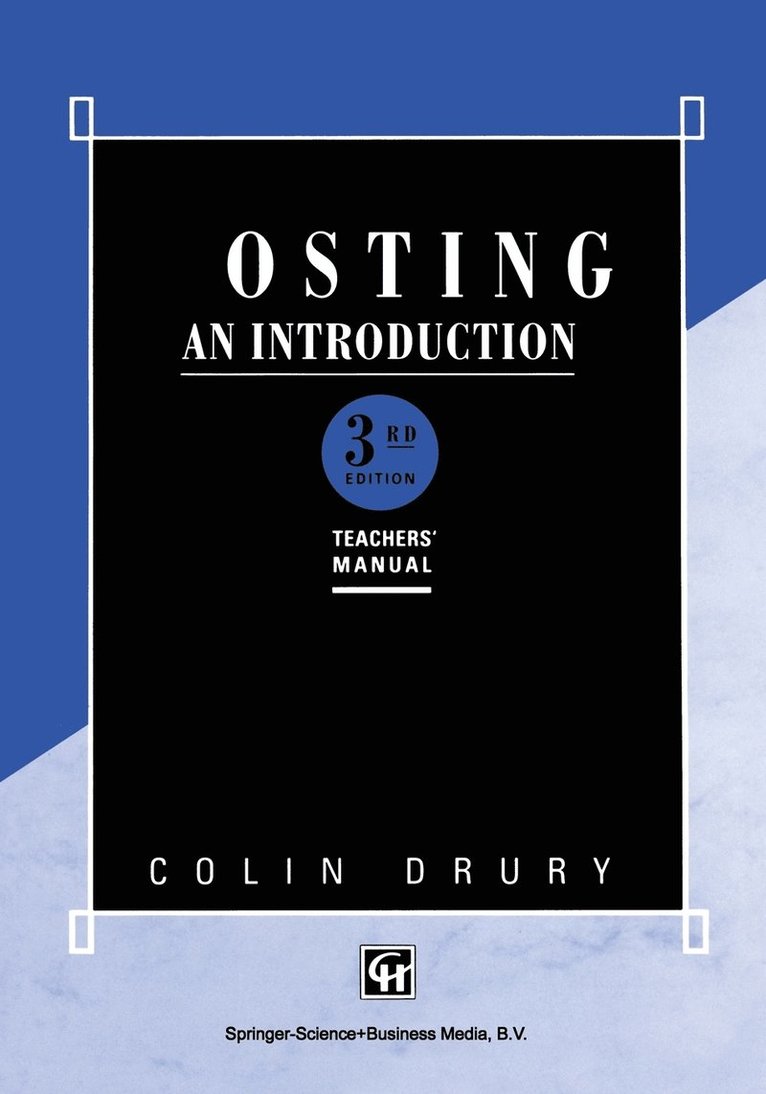 Colin Drury - Costing: An Introduction Teachers' Manual, Häftad