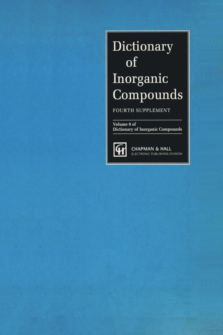 Dictionary of Inorganic Compounds, Supplement 4